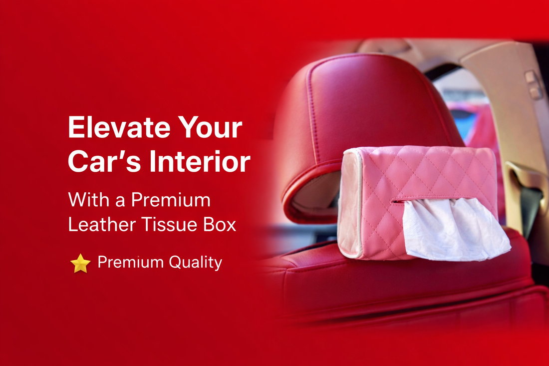 "Elegant and Practical: The Perfect Leather Tissue Box for Your Car's Interior"