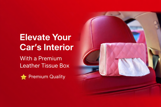 "Elegant and Practical: The Perfect Leather Tissue Box for Your Car's Interior"