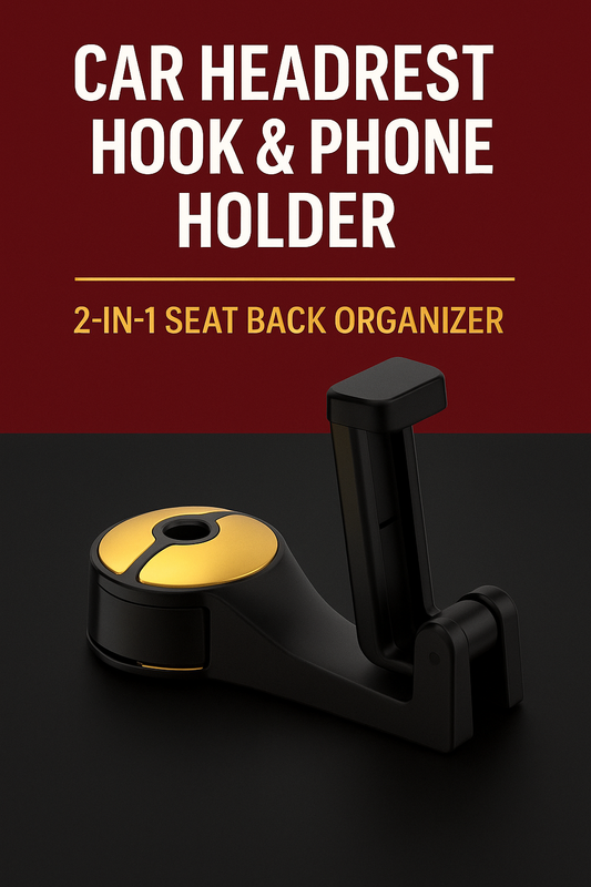 Car Headrest Hook & Phone Holder – 2-in-1 Seat Back Organizer for a Clean & Comfortable Car Interior