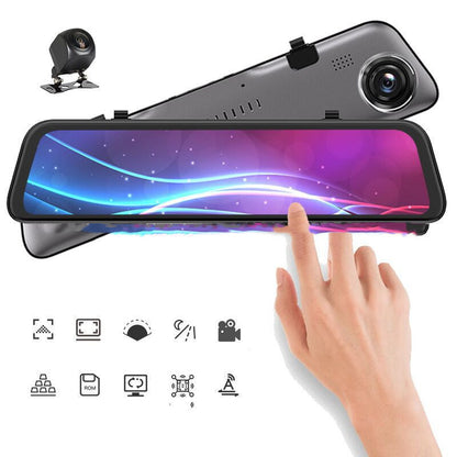 HiSilicon 2K Smart Rearview Mirror Dash Cam — Full Touch Screen Driving Recorder