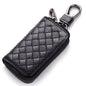 Car Key Case Genuine Leather | Woven Men’s Key Holder with Zipper