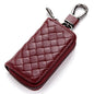 Car Key Case Genuine Leather | Woven Men’s Key Holder with Zipper