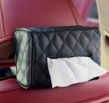 Premium leather car tissue box for easy access and a stylish interior.