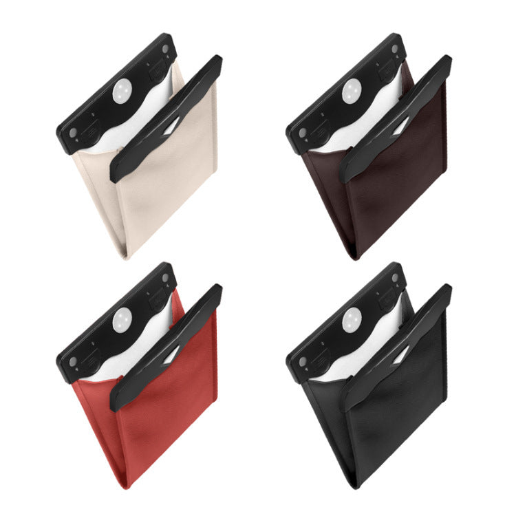 MOTIFY TECH — LED Car Trash Can & Organizer (Premium Leather with LED Light)