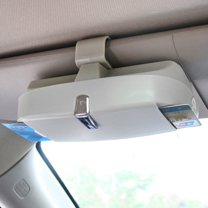 "White car visor sunglasses holder – Sleek, practical, and easy to install. Keep your glasses safe and organized in your car!"