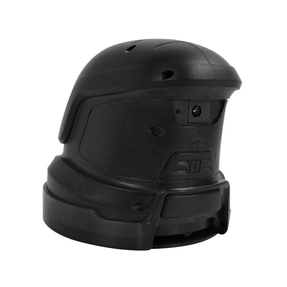 Black cordless electric snow scraper shown from the side, highlighting the control buttons and durable winter-ready design.