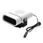 24V white portable car heater and defogger with adjustable stand and cigarette-lighter power cable